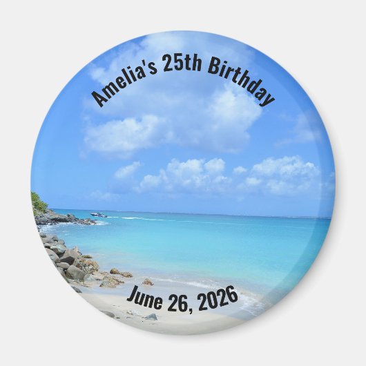 Schöner Türkiser Tropischer Strand Geburtstag Magnet (Vorne)