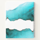 Schöner türkisfarbener Abstrakter Individuelle Nam Notizblock (Rückseite)