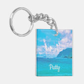 Schöner türkisfarbener Schlüsselanhänger (Vorderseite links)