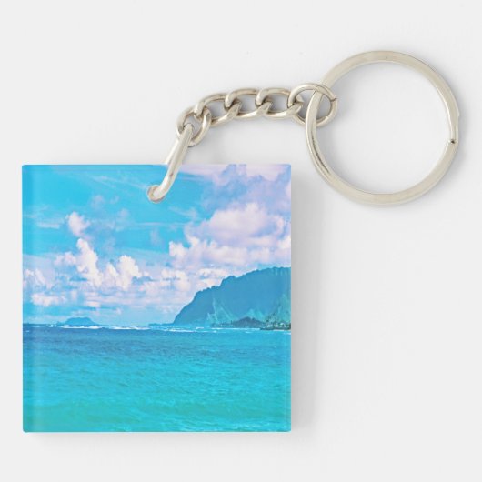 Schöner türkisfarbener Schlüsselanhänger (Rückseite)