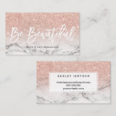 Schöner Typografie-RosengoldGlittermarmor Visitenkarte (Vorne/Hinten)