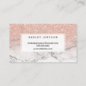 Schöner Typografie-RosengoldGlittermarmor Visitenkarte (Rückseite)
