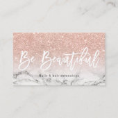 Schöner Typografie-RosengoldGlittermarmor Visitenkarte (Vorderseite)