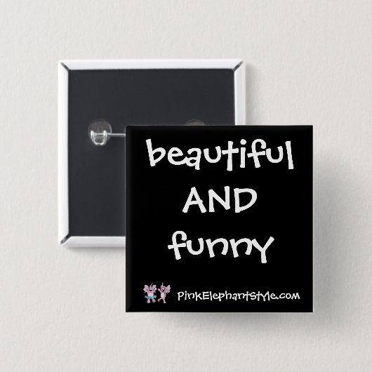 Schöner u. lustiger Knopf Button (Vorne & Hinten)