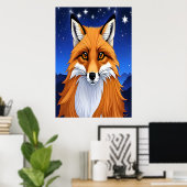 schöner und bezaubernder Rotfuchs | AI Art Poster (Heimbüro)