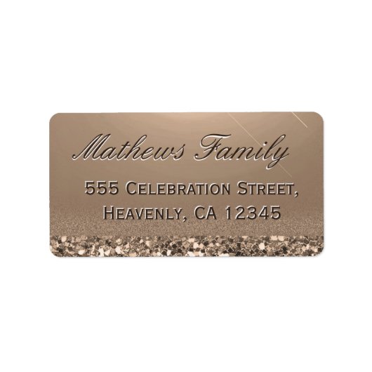Schöner und eleganter Glitzer Adressaufkleber (Vorne)