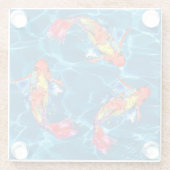 Schöner und farbenfroher Koi Fish Glass Untersetze Glasuntersetzer (Rückseite)