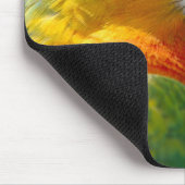 Schöner und farbenfroher Papagei Mousepad (Ecke)