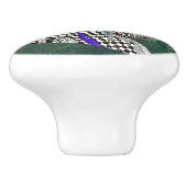 Schöner und farbenfroher Pferdeknochen und -steg Keramikknauf (Seitenansicht)