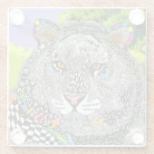 Schöner und farbenfroher Tiger Glass Untersetzer (Rückseite)