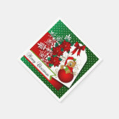 Schöner und Fun Frohe Weihnachtsbär Serviette (Ecke)