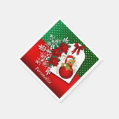Schöner und Fun Frohe Weihnachtsbär Serviette (Ecke)