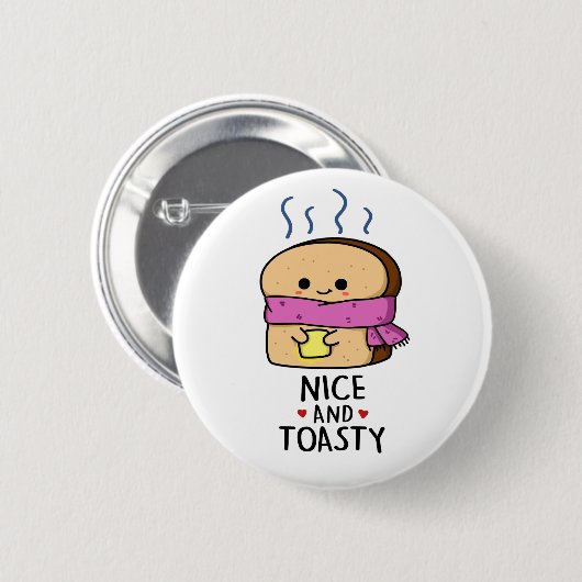 Schöner und gerösteter Niedlicher Toastbutterpuffe Button (Vorne & Hinten)