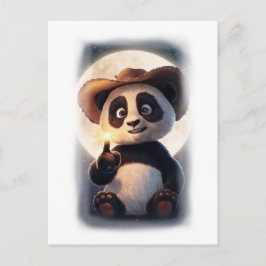 Schöner und süßer Movie Panda Charakter auf einem  Feiertagspostkarte