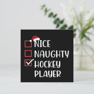 Schöner Ungezogener Hockeyspieler Sportliebhaber W Feiertagskarte