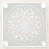 Schöner Untersetzer aus Glas. Mandala Design. (Rückseite)