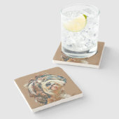 Schöner Untersetzer mit Shih Tzu Face Marble (Seitenansicht)