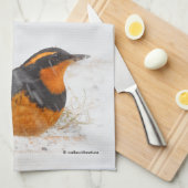 Schöner Varieté-Songbird im Schnee Geschirrtuch (Viertel Falte)