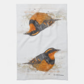 Schöner Varieté-Songbird im Schnee Geschirrtuch (Vertikal)