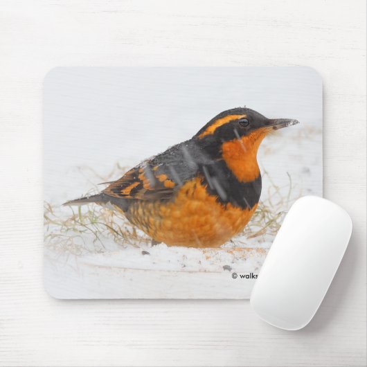 Schöner Varieté-Songbird im Schnee Mousepad (Mit Mouse)