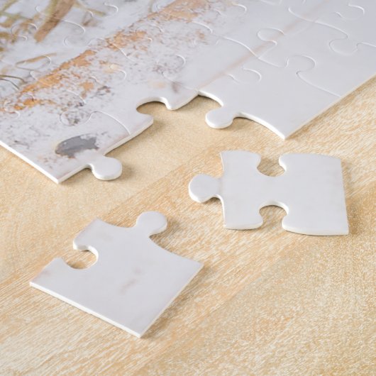 Schöner Varieté-Songbird im Schnee Puzzle (Seite)