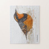 Schöner Varieté-Songbird im Schnee Puzzle (Vertikal)