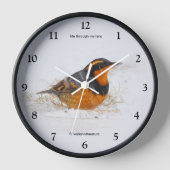 Schöner Varieté-Songbird im Schnee Wanduhr (Vorderseite)