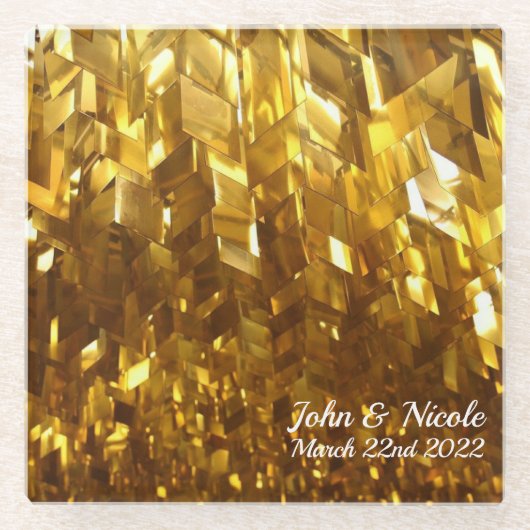 Schöner vergoldeter Kristallglas-Untersetzer Glasuntersetzer (Vorderseite)