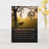 Schöner Verlust der Pferde Beileid Individuelle Na Karte (Gelbe Blume)