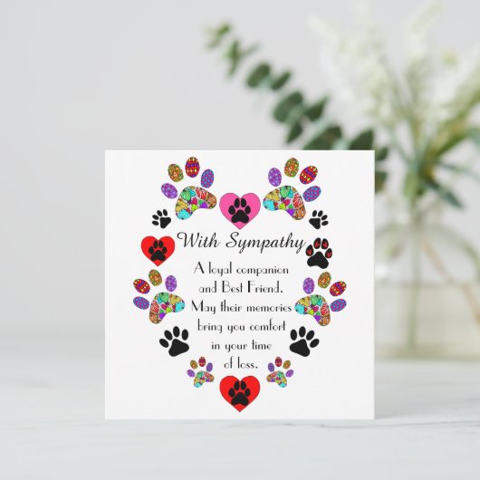 Schöner Verlust einer Sympathiekarte für Haustiere Karte (Stehend Vorderseite)