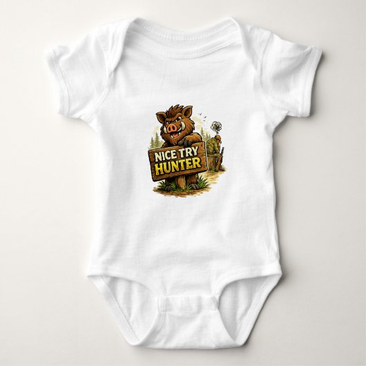 Schöner Versuch Jäger Baby Strampler (Vorderseite)