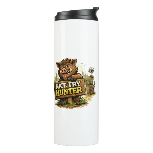 Schöner Versuch Jäger Thermosbecher (Nach links gedreht)