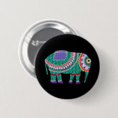 Schöner Verzierter Elefant Button (Vorne & Hinten)