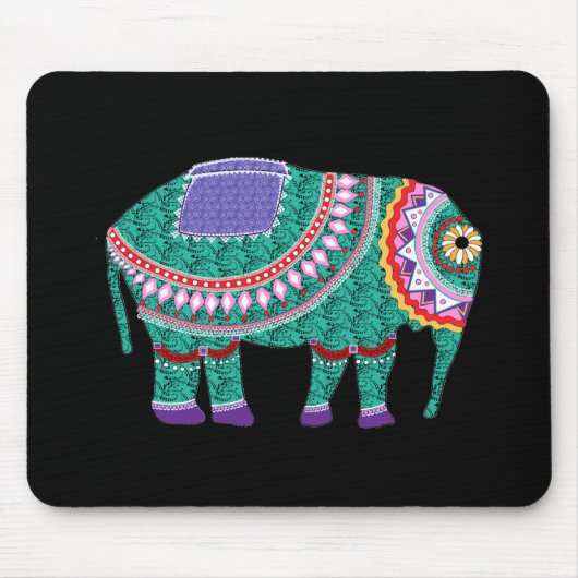 Schöner Verzierter Elefant Mousepad (Vorne)