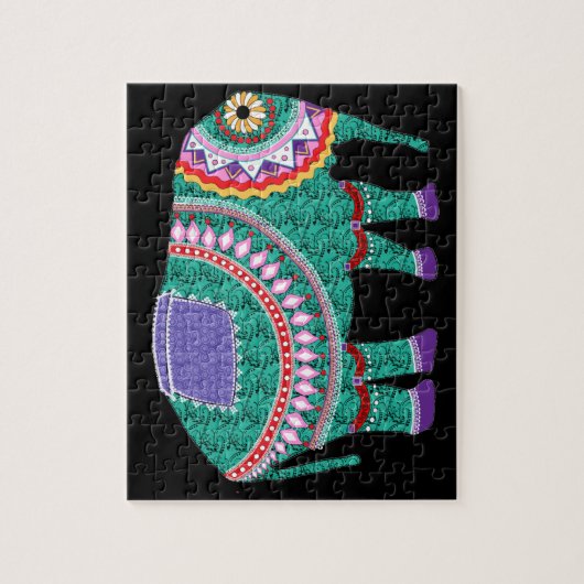 Schöner Verzierter Elefant Puzzle (Vertikal)