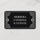 Schöner Verzierter Papel Picado Rahmen Schwarz-wei Visitenkarte (Vorderseite)
