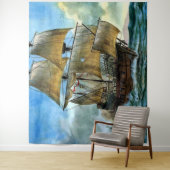 schöner vierstündiger Schiffsdruck Wandteppich (Beispiel)