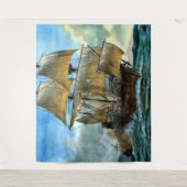 schöner vierstündiger Schiffsdruck Wandteppich (Vorderseite)