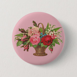 schöner Viktorianischer Blume Button