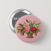 schöner Viktorianischer Blume Button (Vorne & Hinten)