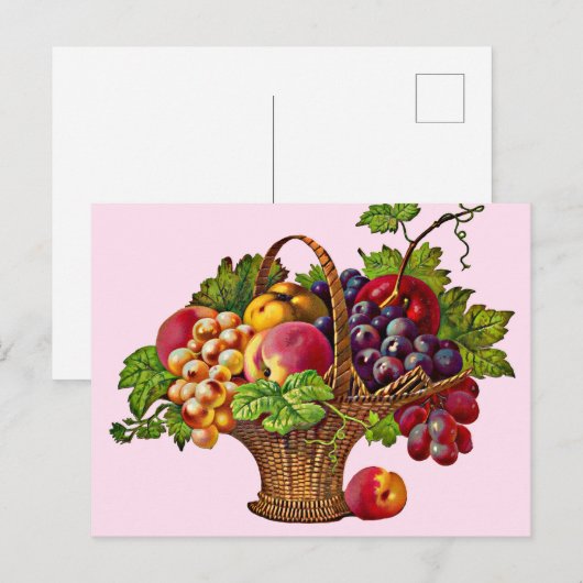 schöner Viktorianischer Obstkorb Postkarte (Vorne/Hinten)