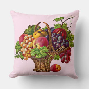 schöner Viktorianischer Obstkorbdruck Kissen