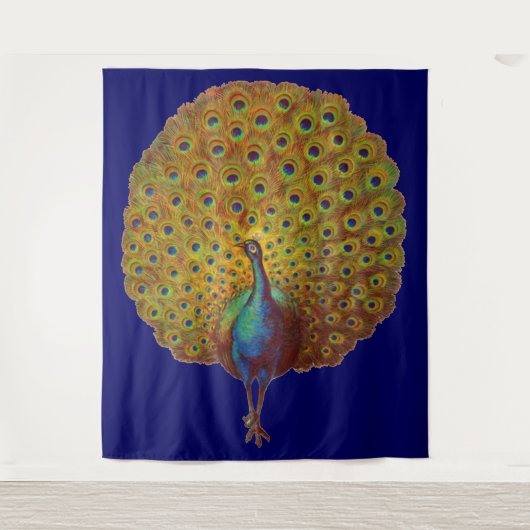 schöner Viktorianischer Pfauendruck Wandteppich (Vorderseite)