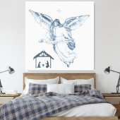 Schöner Vintage-Engel mit Botschaft Leinwanddruck (Insitu (Schlafzimmer))