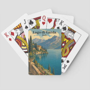 Schöner Vintage Lago di Garda Italien Italienische Spielkarten