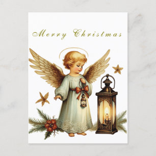 Schöner Vintage-Weihnachtsengel   Postkarte