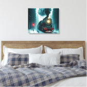 Schöner Vintage-Zug Leinwanddruck (Insitu (Schlafzimmer))
