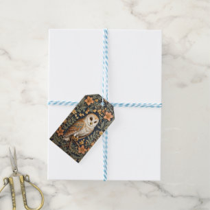 Schöner Vintager Barn Owl William Morris Inspirier Geschenkanhänger