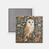 Schöner Vintager Barn Owl William Morris Inspirier Magnet (Vorderseite/Rückseite)