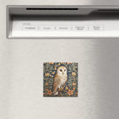 Schöner Vintager Barn Owl William Morris Inspirier Magnet (In Situ (Geschirrspüler))